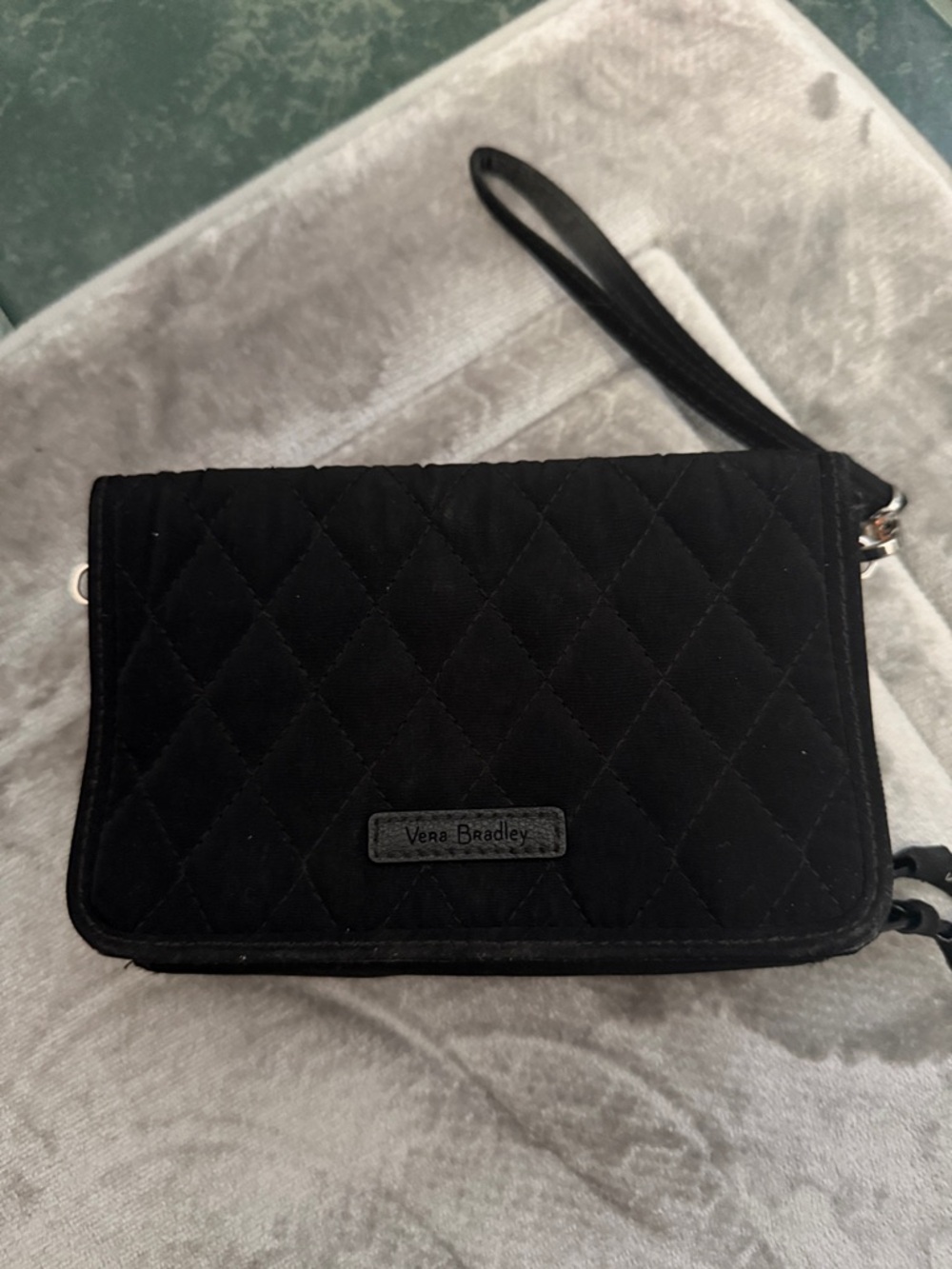 Vera Bradley Black Quilted Wristlet Clutch